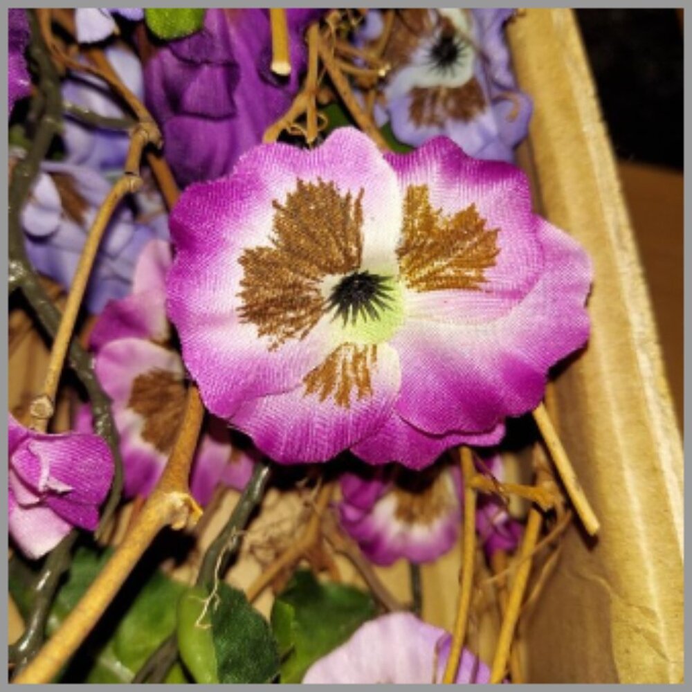 Elegant Purple ,Blue and Pink  combo Faux Pansy Spray Floral Accents